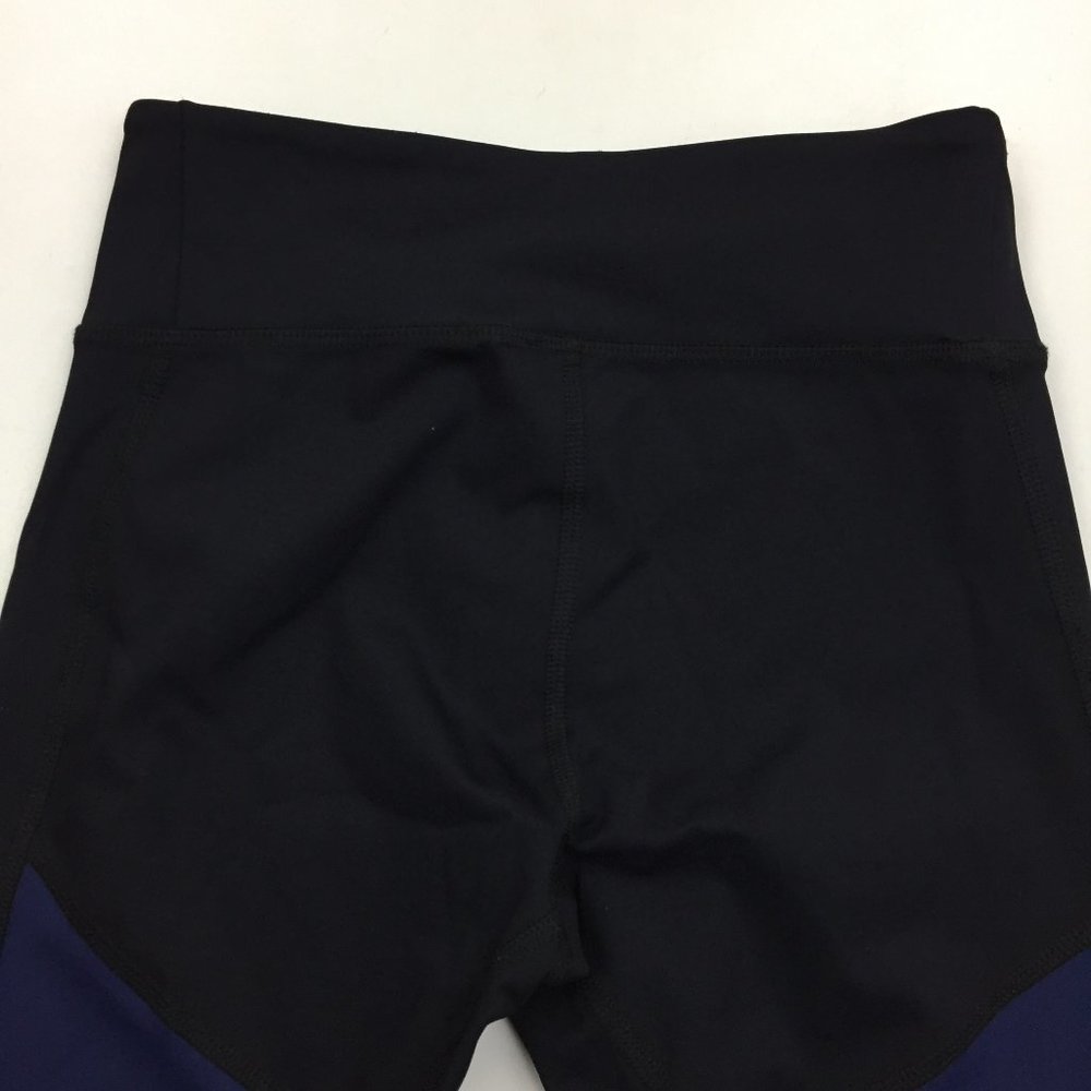 NWT SOULCYCLE Black Blue White Colorblock Capri Cropped Active Leggings - Picture 8 of 10